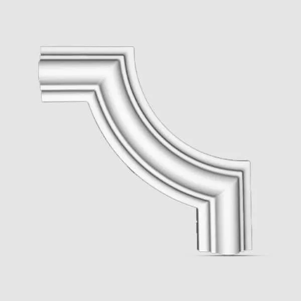 Elite Decor CR810C white decorative coving corner detail on light grey background