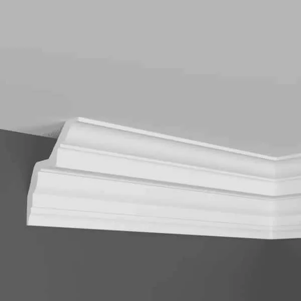 Elite Decor P937 coving installed at the ceiling corner in a white decorative room