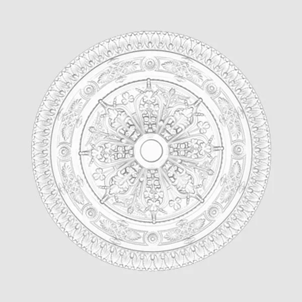Elite Decor R102 ceiling rose with intricate floral and geometric patterns