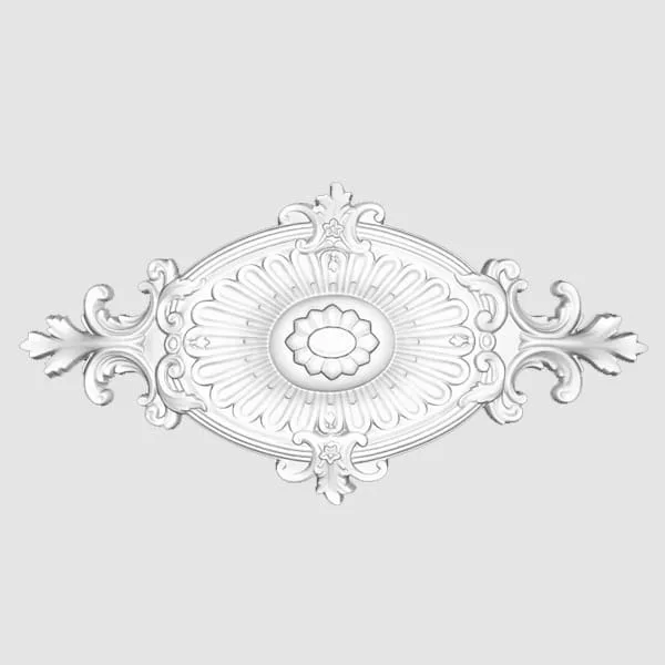 Elite Decor R114 ornate white ceiling rose with intricate floral and scrollwork design