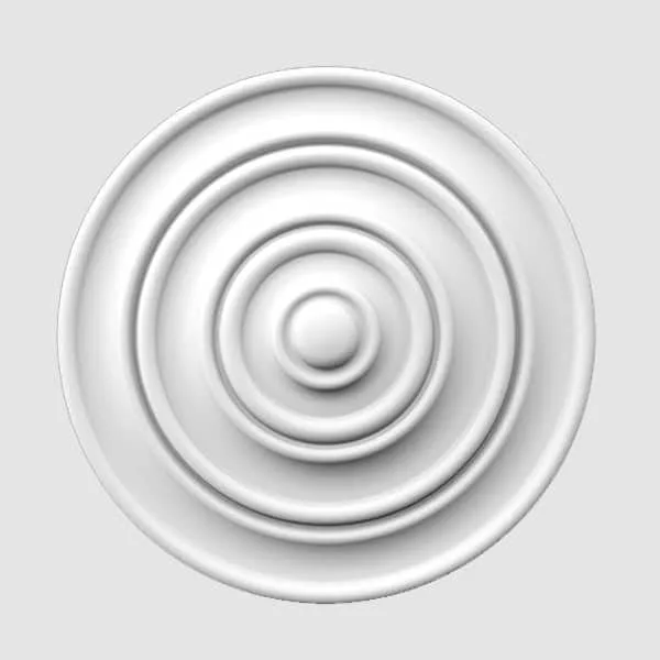 Elite Decor R118 ceiling rose with 3D concentric circular embossed design