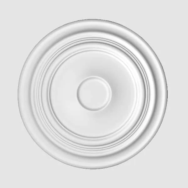 Elite Decor R182 ceiling rose with concentric circular design in white