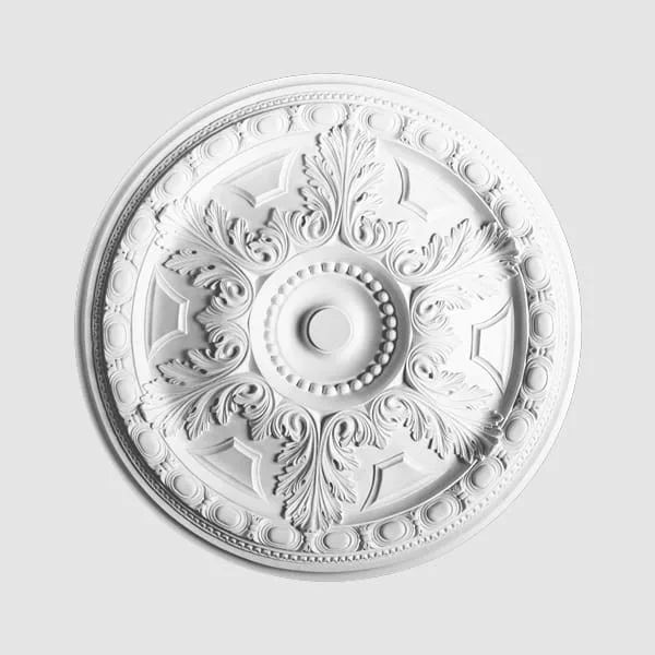 Orac R23 ornate white ceiling rose with floral and geometric detailing