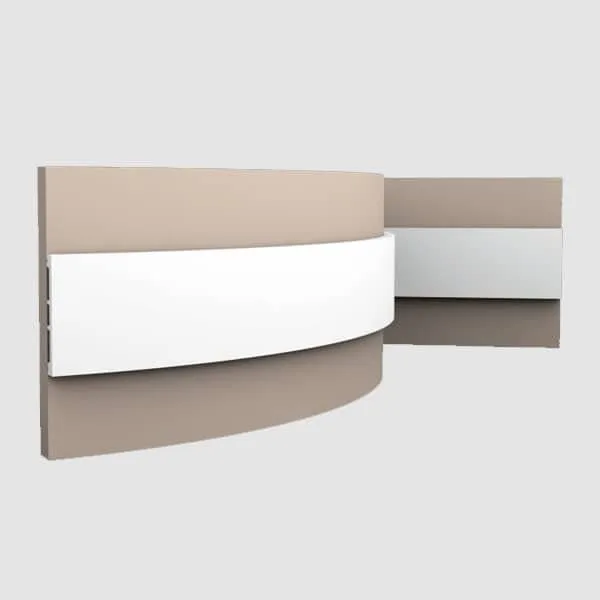 Orac SX163 Flex Coving in corner of room with modern wall light fixture