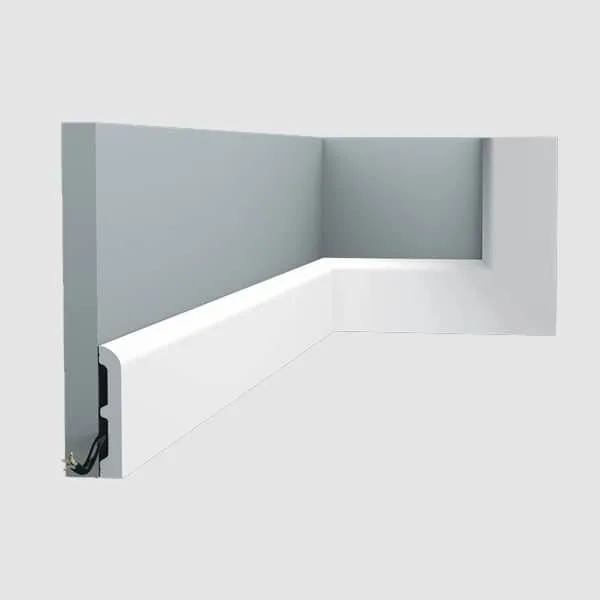 Orac SX183 modern white wall-mounted LED corner light fixture in minimalist room
