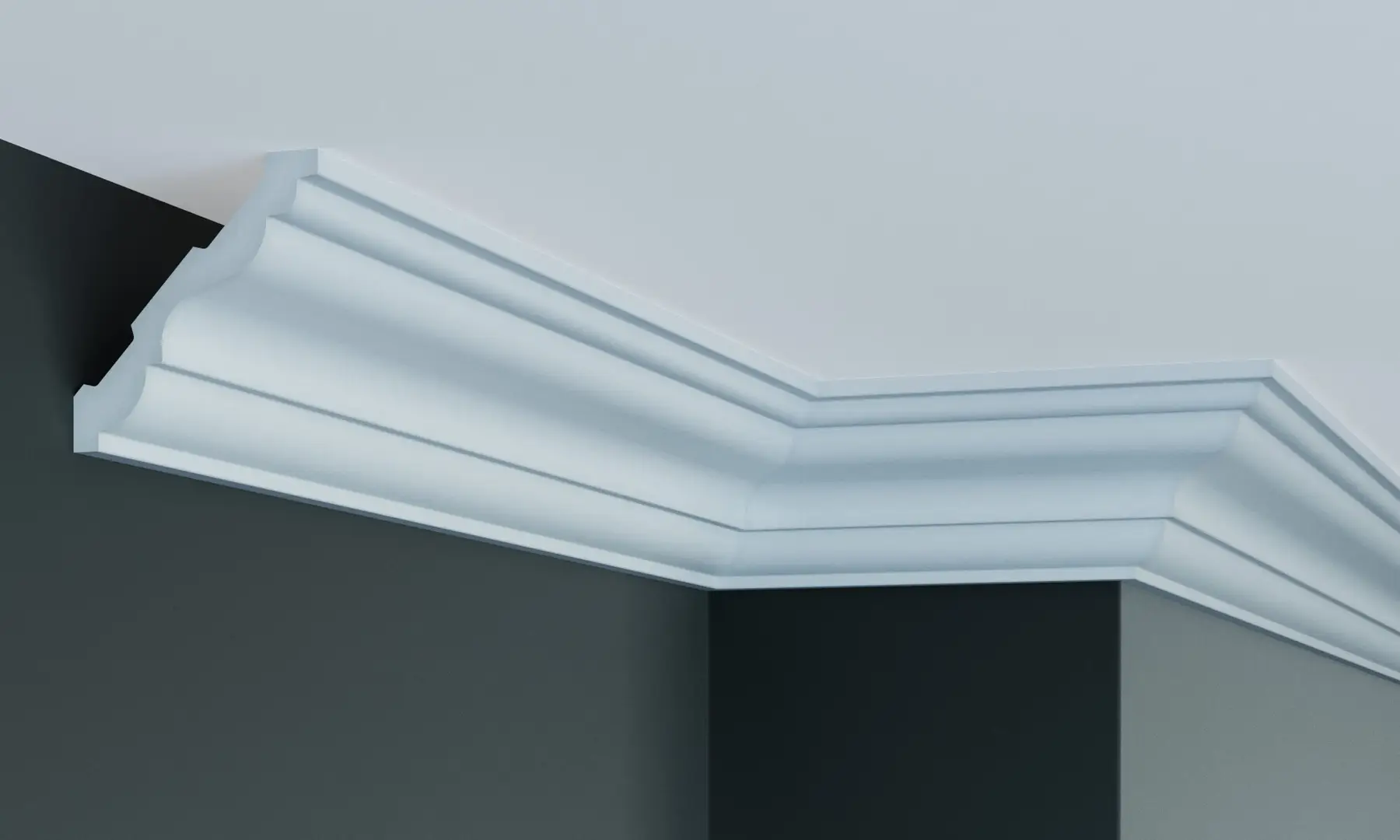Elite Decor P828 coving fitted in a modern room corner where wall meets ceiling