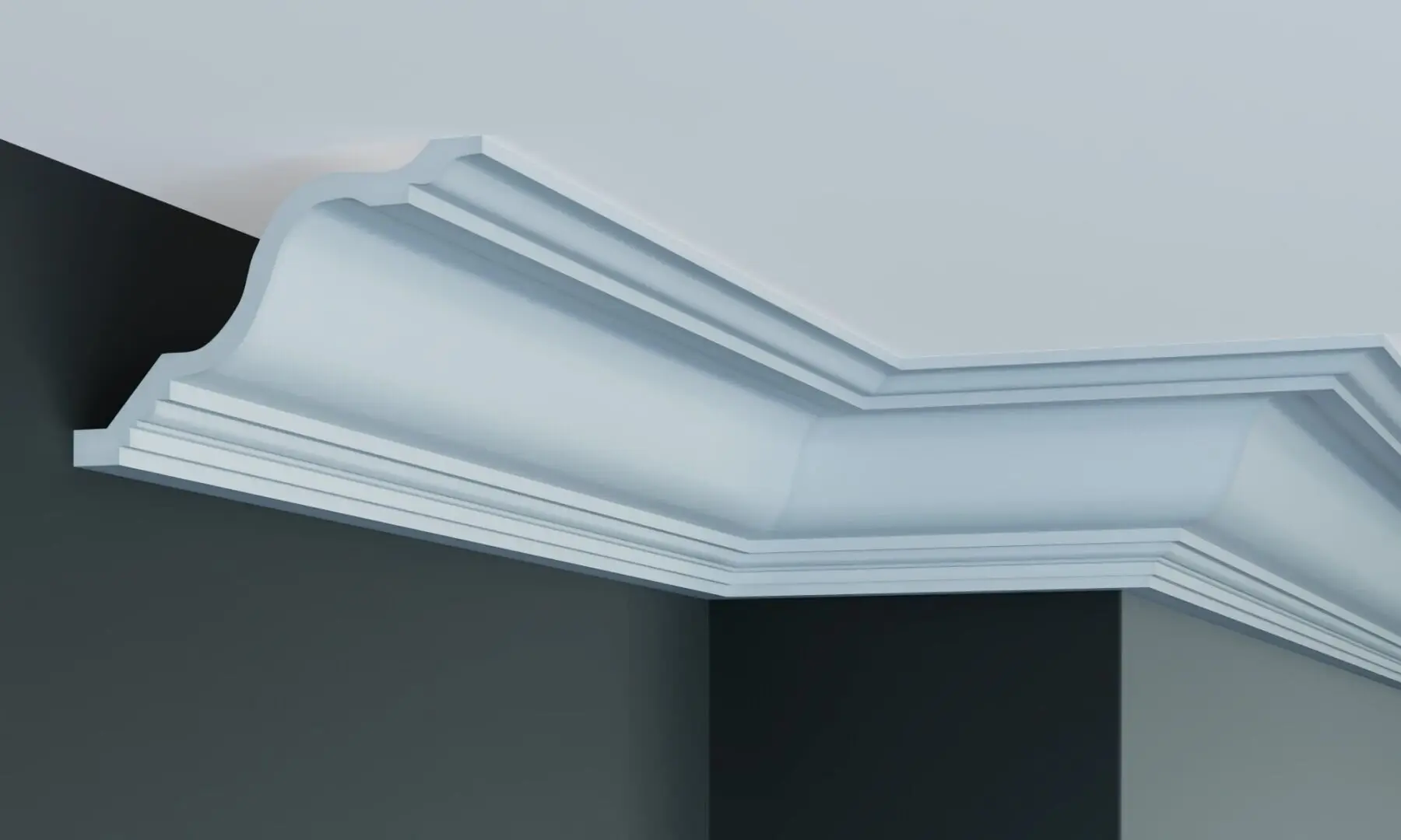 Elite Decor P919 coving in a ceiling corner, white decorative moulding