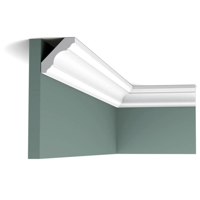Orac Decor C215 coving on green walls at ceiling junction