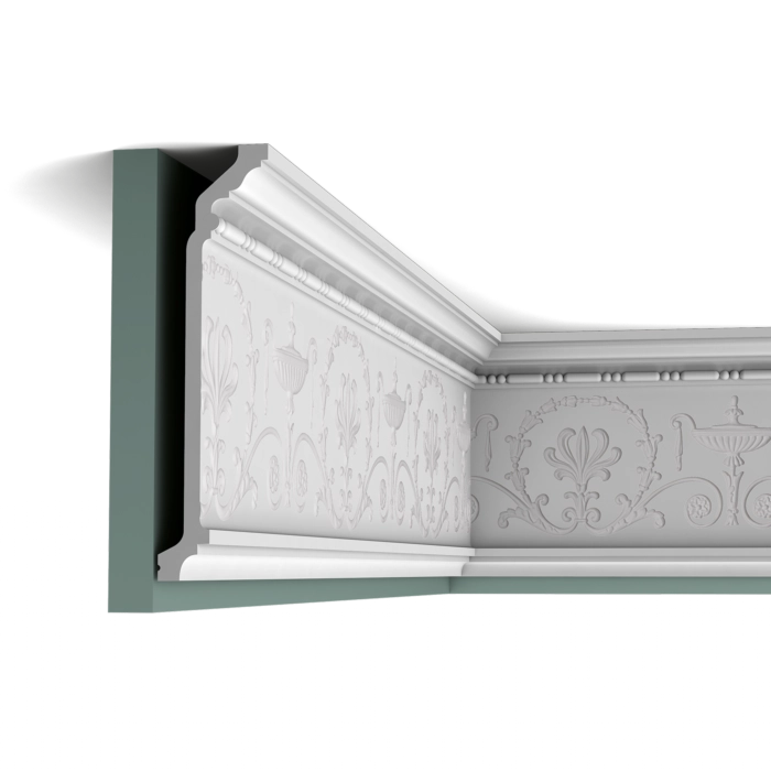 Orac Decor C308 Coving with intricate floral patterns in a room corner