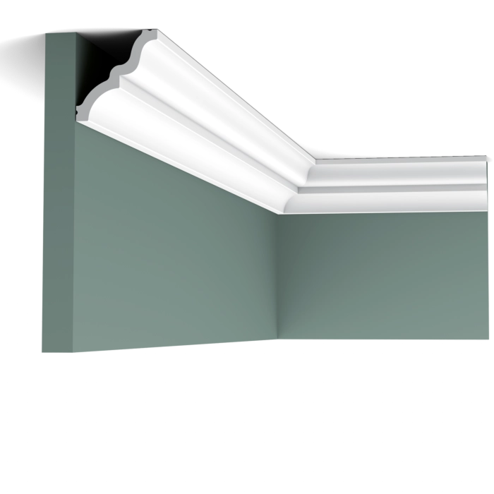 Orac Decor C325 Coving in a room corner with a green wall and ceiling