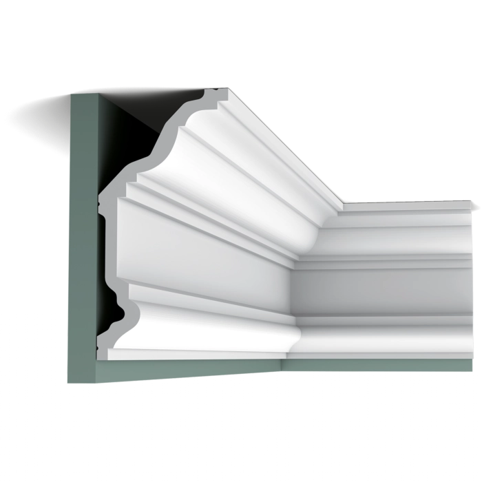 Orac Decor C332 Coving in a room corner along the ceiling, white decorative interior trim