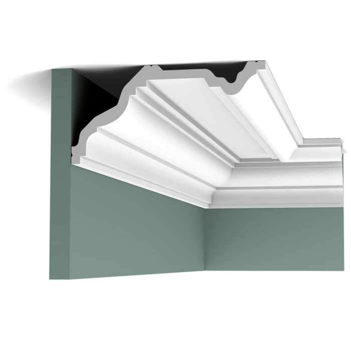 Orac Decor C332 Coving installed at ceiling edge on green walls