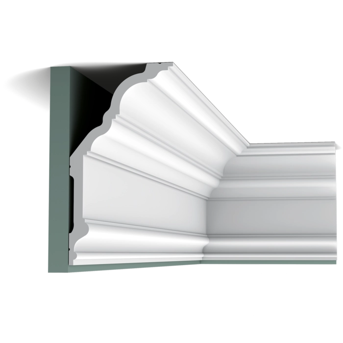 Orac Decor C340 Coving in a room corner, white decorative ceiling trim component