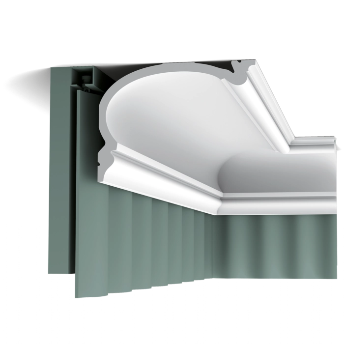 Orac Decor C342 Coving in corner with intricate decorative ceiling profile white finish
