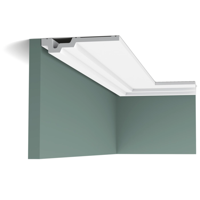 Orac Decor C353 Coving in a wall corner with green walls and ceiling line