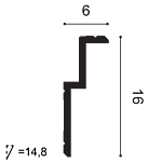Orac Decor C391 coving side cut in minimalist black and white pixel art of a person standing