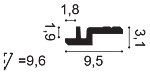 Orac Decor C353 coving cross section silhouette of person using laptop