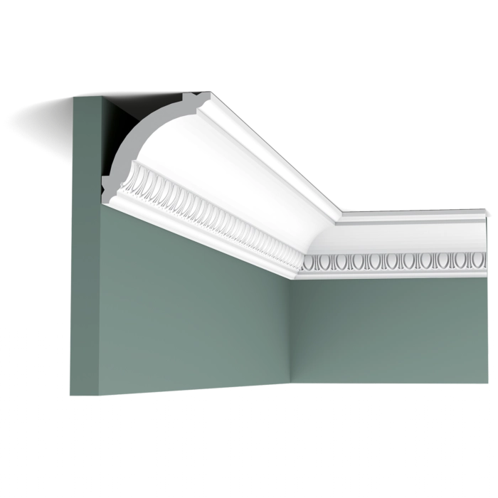Orac CX101 coving installed at a green wall and ceiling corner