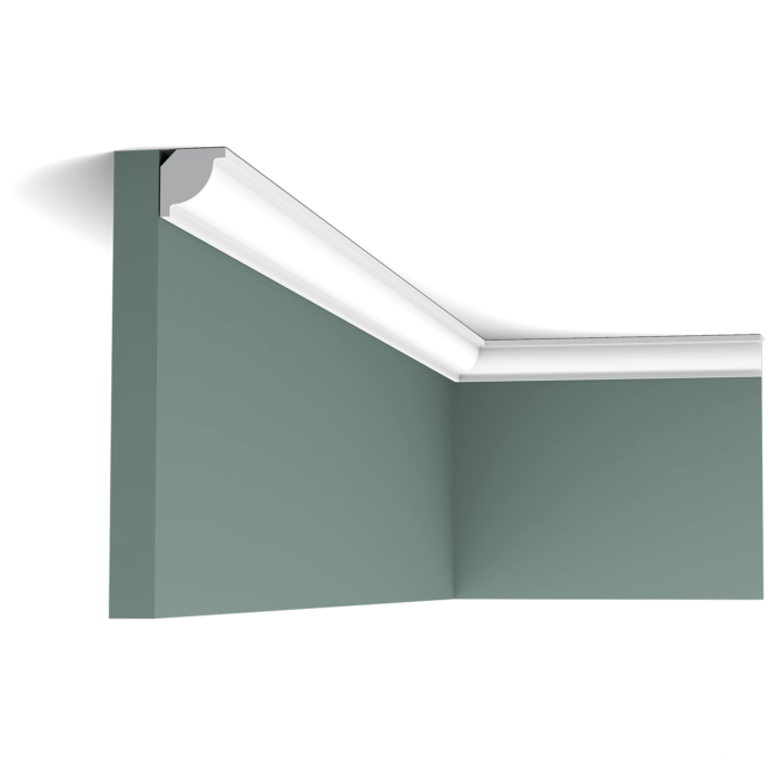 Orac Decor CX132 coving with LED corner ceiling light strip in modern room