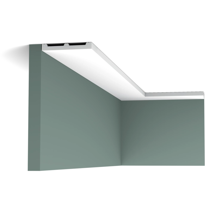 Orac Decor SX163 coving in a room corner with recessed ceiling light