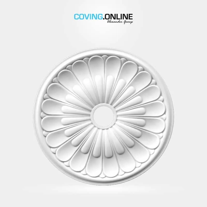 Elite Decor R181 white floral ceiling rose for interior decor