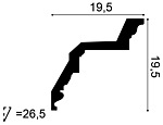 Orac C307 coving cross-section profile illustration with ornate bird design