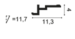 CX196 technical drawing of metal bracket, 11.7 mm by 11.3 mm, 4 mm high