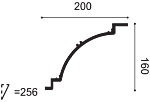 Orac C820 coving side cut technical drawing with dimensions