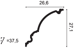 Orac C836 external coving profile technical drawing with dimensions 26.8 mm by 27.1 mm