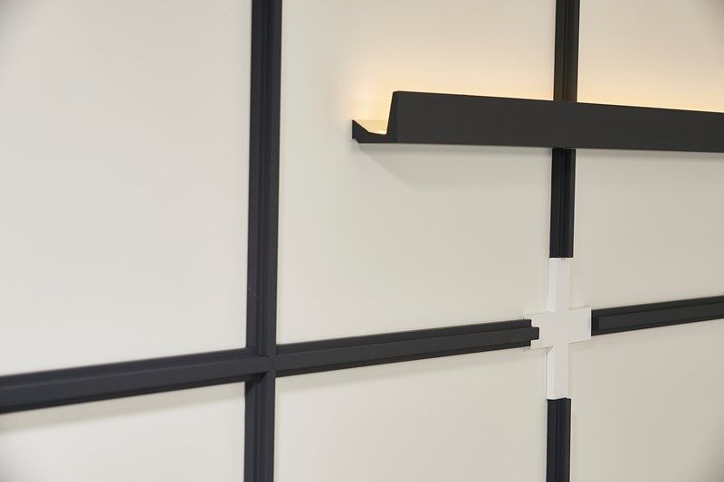 NMC 02 002294 modern wall paneling with black trim and integrated LED lighting