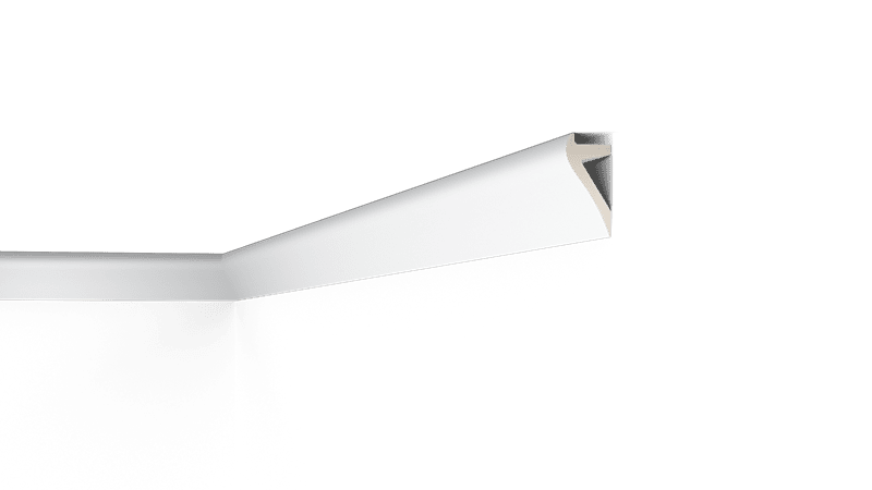 White NMC Arstyl IL2 coving profile isolated on black background