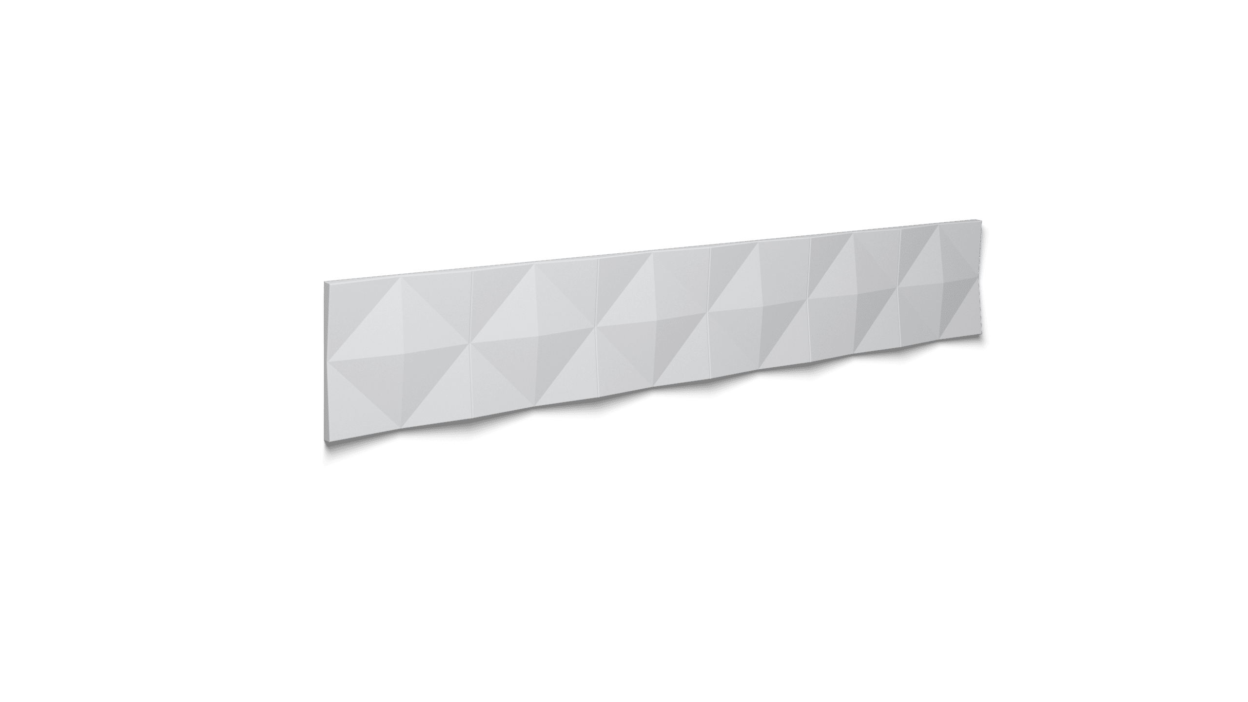 NMC Pyramid wall panel shown against a black background