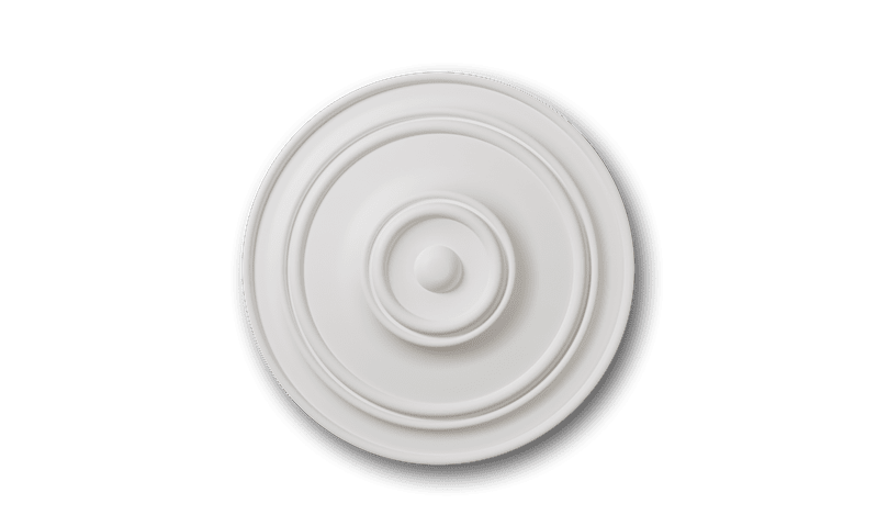 NMC ARSTYL R15 ceiling rose with concentric circular design on black background