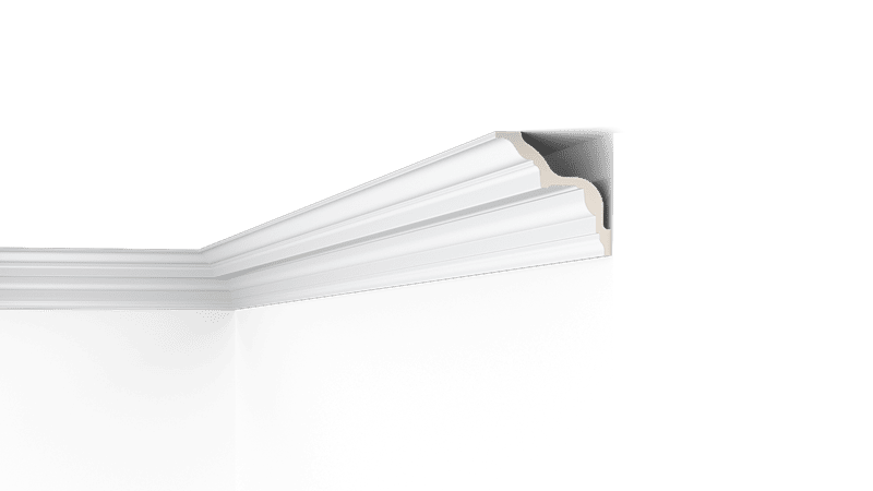 NMC Arstyl Z24 Coving in white, fitted at the wall and ceiling corner for a decorative finish