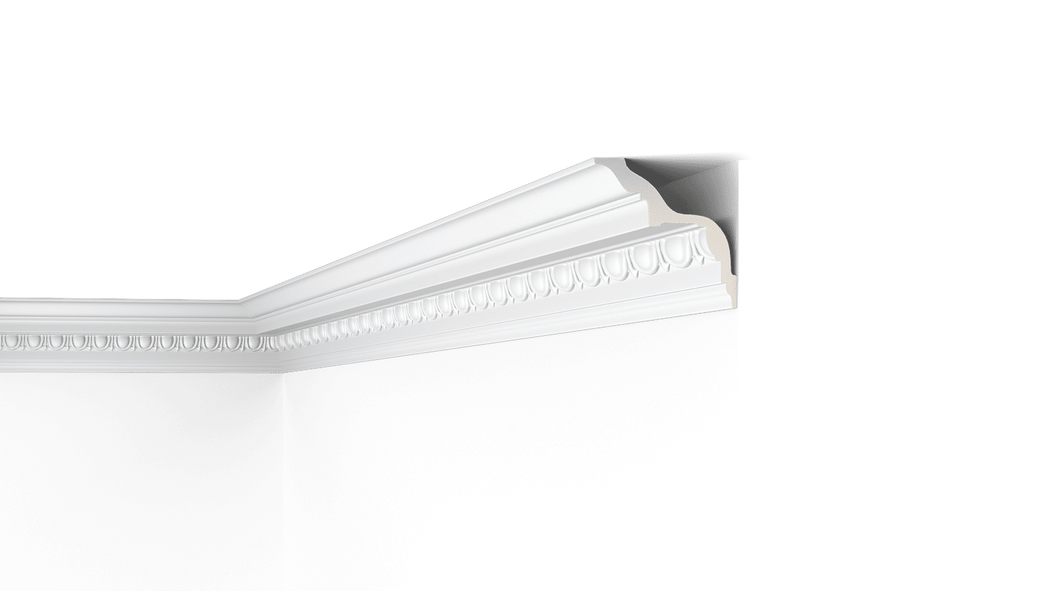 NMC Arstyl Z4 coving corner profile with intricate decorative detailing on a ceiling junction