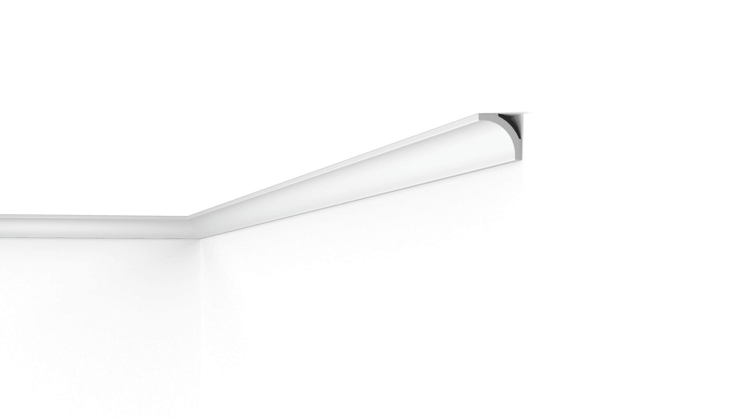 nmc Nomastyl B2 coving in corner with modern white LED ceiling light fixture