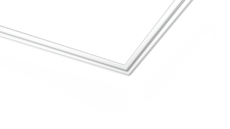 NMC 02 Nomastyl N panel moulding corner detail, white on black background