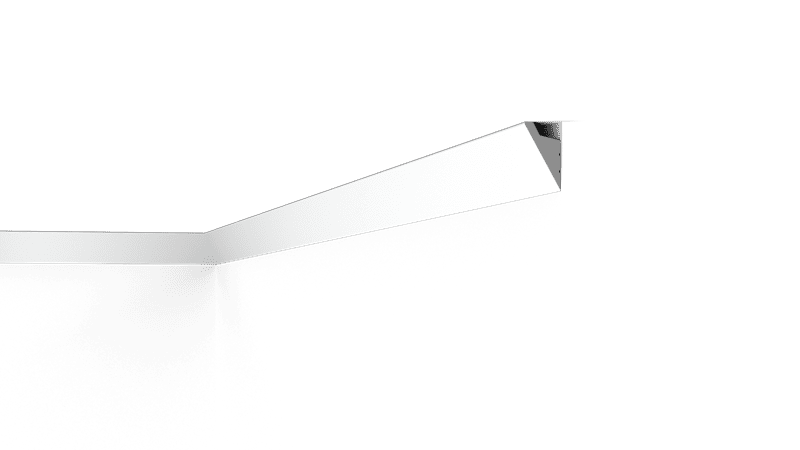 NMC Wallstyl IL4 coving with modern minimalist LED ceiling light fixture in room corner