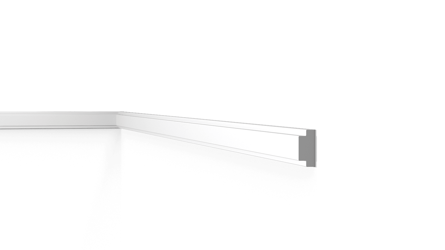 nmc 02 wallstyl wl10 chair rails a tbs white L-shaped skirting board molding on black background