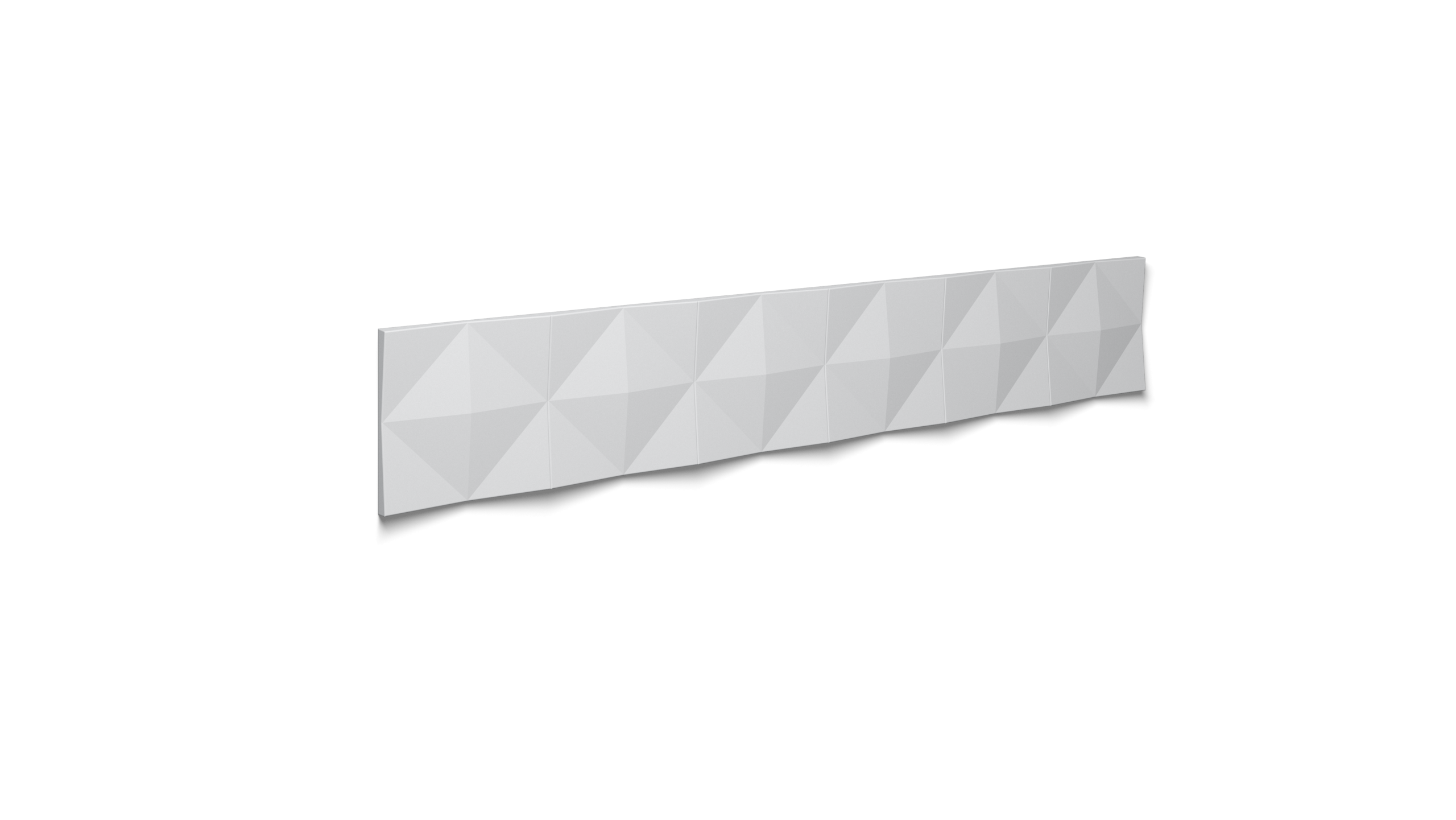 NMC Pyramid wall panel shown against a black background