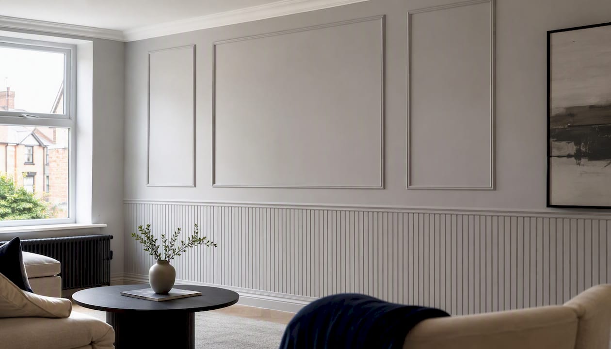 Close-up of entry-level 3D wall panels on wall