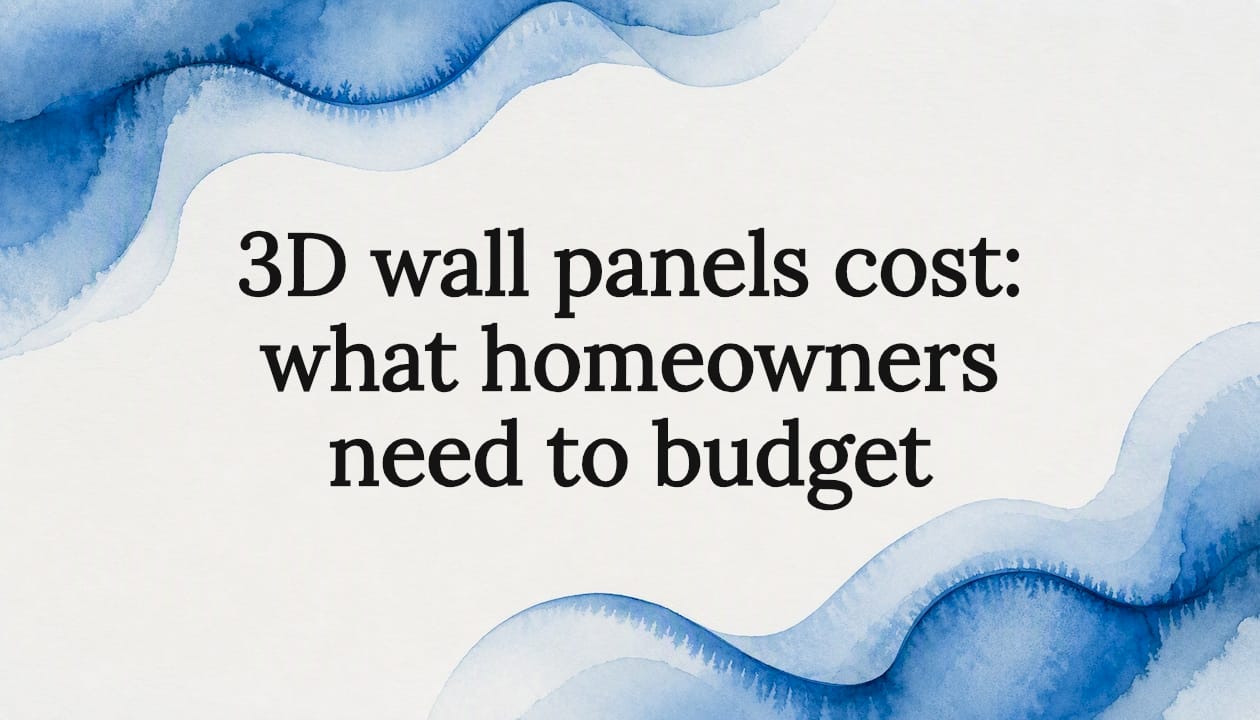 Decorative title card illustration for 3D wall panels cost article
