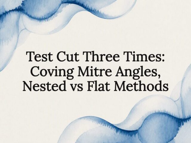 Test Cut Three Times: Coving Mitre Angles, Nested vs Flat Methods