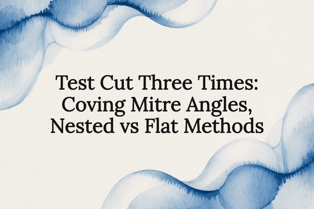 Decorative coving mitre title card