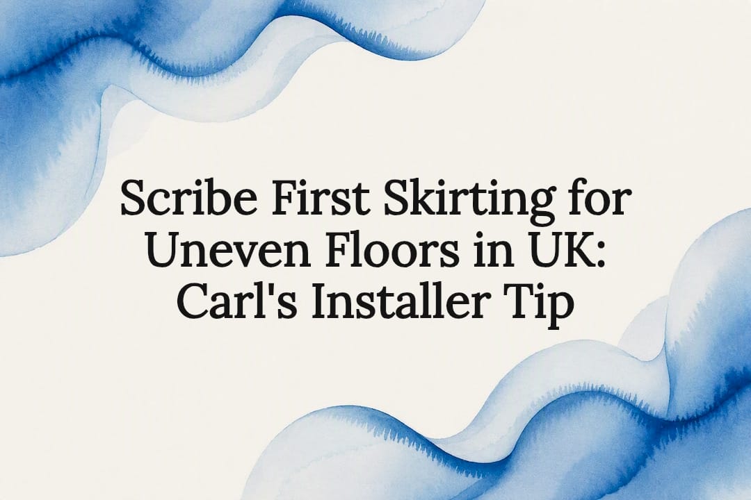 Decorative title card for uneven floor skirting
