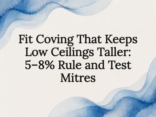Fit Coving That Keeps Low Ceilings Taller: 5–8% Rule and Test Mitres