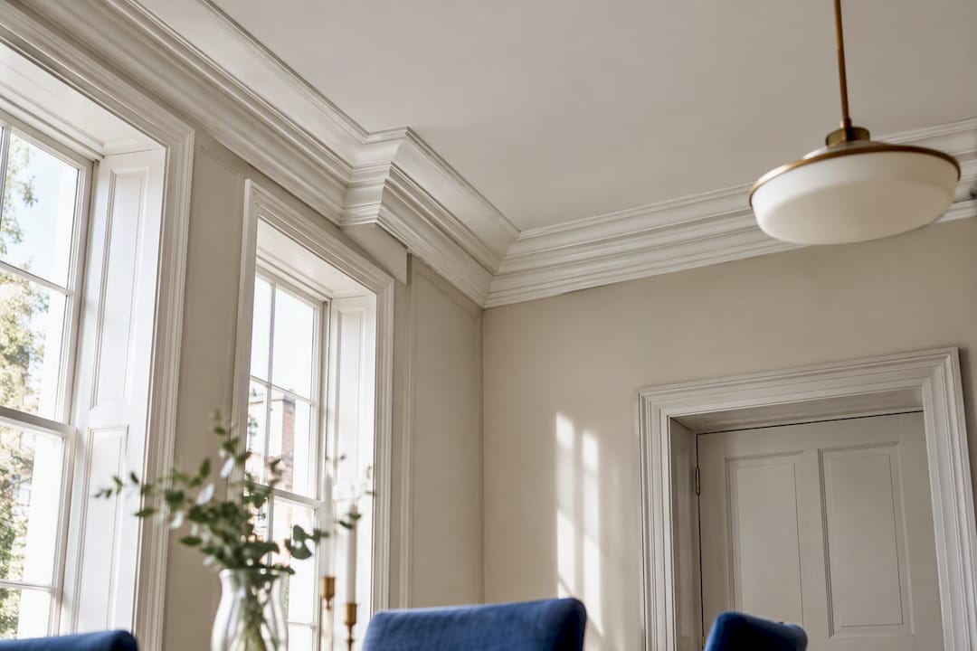 Georgian cornice proportion in tall room