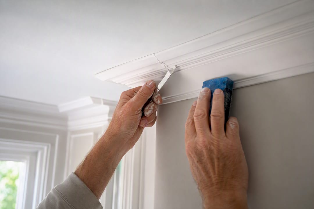 Repairing a hairline crack in coving