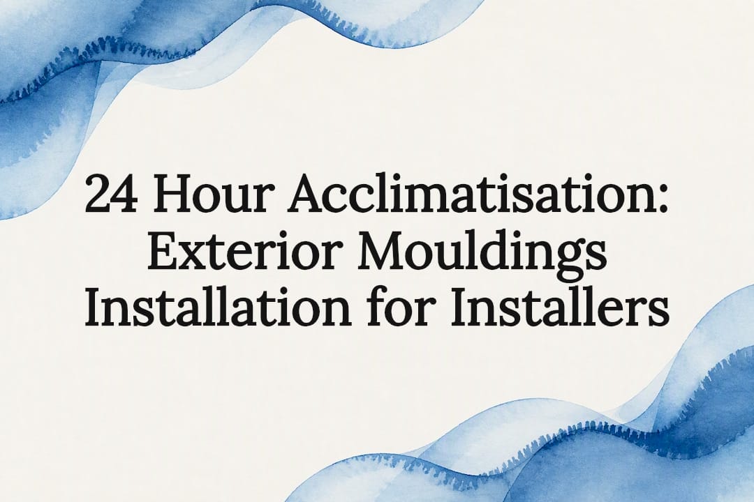 Decorative title card for exterior mouldings installation