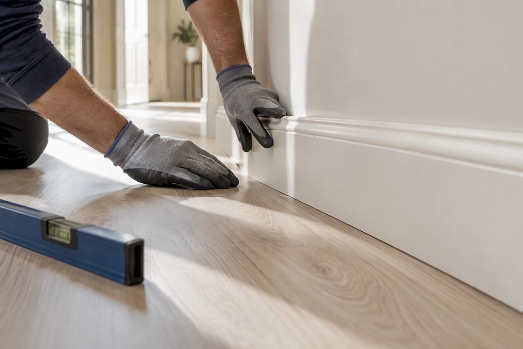 Small reveal between skirting and laminate